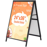 VEVOR A Frame Sidewalk Sign, 61x91cm Heavy Duty Slide-in Signboard Holder, Double-Sided Folding Sandwich Board Signs, Steel Pavement Sign Poster for Outdoor Business Street Advertising (Frame only)