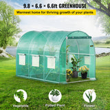 Walk-in Tunnel Greenhouse - 3 x 2 x 2 m - Galvanised Steel Frame - Green