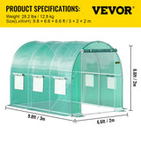Walk-in Tunnel Greenhouse - 3 x 2 x 2 m - Galvanised Steel Frame - Green