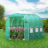 Walk-in Tunnel Greenhouse - 3 x 2 x 2 m - Galvanised Steel Frame - Green