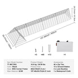 Chicken Tunnels, 400x100x61.5 cm(LxWxH) Chicken Tunnels for Yard, Portable Chicken Tunnels for Outside with Corner Frames, Chicken Coop Run, Suitable for Chickens, Ducks, Rabbits