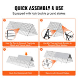 VEVOR Chicken Tunnels, 300 x 71 x 61.5cm (LxWxH) Chicken Tunnels for Yard, Portable Chicken Tunnels for Outside Easy Installation, Chicken Coop Run, Suitable for Chickens, Ducks, Rabbits