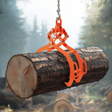32in Log Lifting Tongs, 4-Claw Log Tongs, Heavy Duty Steel Log Grapple, 2200LBS Lifting Capacity, Swivel Log Graper Timber, Eagle Claw Design, Log Skidding Tongs for Trucks, Tractors, Forklifts