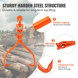 Log Skidding Tongs, 45.7cm 2 Claw Log Lifting Tongs, Heavy Duty Rotating Steel Lumber Skidding Tongs, 350 kg Loading Capacity, Log Lifting, Handling, Dragging & Carrying Tool