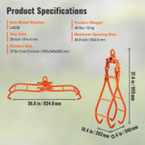 Timber Claw Hook, 36 inch 4 Claw Log Grapple for Logging Tongs, Swivel Steel Log Lifting Tongs, Eagle Claws Design with 3307 lbs/1500 kg Loading Capacity for Tractors, ATVs, Trucks, Forklifts