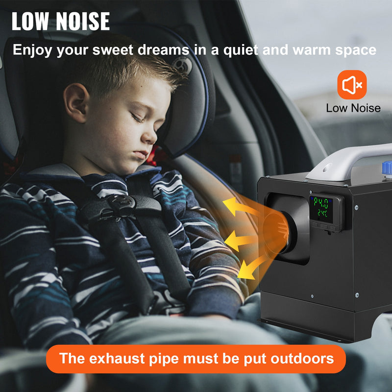 VEVOR Diesel Air Heater 8KW, All in One 12V Truck Heater, Parking Heater with Black LCD, Remote Control, Fast Heating Diesel Heater for RV Truck, Boat, Bus, Car Trailer, Motorhomes