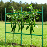Garden Stakes, 50 Pack, 1170 mm, Plastic Coated Metal Tomato Stakes, Garden Sticks for Plants Support, with Pointed End and Non-Slip Bumps for Growing Climbing Plants, Outdoor Vegetables