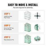 Walk-in Green House | 4.6 x 2.4 x  6.7 ft | PE Cover | Green