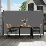 VEVOR Retractable Side Awning, 160X300m Aluminum Outdoor Privacy Screen, 280g Polyester Water-proof Retractable Patio Screen, UV 30+ Room Divider Wind Screen for Patio, Backyard, Balcony, Gray