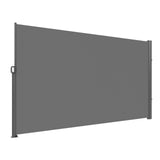 VEVOR Retractable Side Awning, 160X300m Aluminum Outdoor Privacy Screen, 280g Polyester Water-proof Retractable Patio Screen, UV 30+ Room Divider Wind Screen for Patio, Backyard, Balcony, Gray