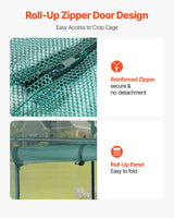 Crop Cage, 1.8 x 0.91 x 1.5 m Plant Protection Tent with Zippered Door, Wind-Resistant Tall Crop Cage, Easy to Install, Outdoor Raised Bed Cover with Frame, Plant Netting for Garden Patio Lawn