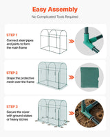 Crop Cage, 1.8 x 0.91 x 1.5 m Plant Protection Tent with Zippered Door, Wind-Resistant Tall Crop Cage, Easy to Install, Outdoor Raised Bed Cover with Frame, Plant Netting for Garden Patio Lawn