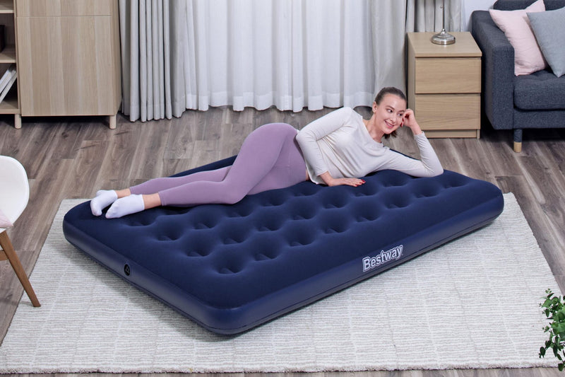 Bestway 1.91m x 1.37m x 22cm Air Mattress Full Inflatable Air Bed Indoor/Outdoor Heavy Duty Durable Camping