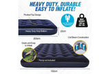 Bestway 2.03m x 1.52m x 22cm Air Mattress Queen Inflatable Air Bed Indoor/Outdoor Heavy Duty Durable Camping