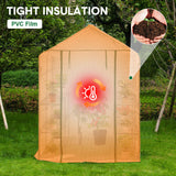 Greenhouse | Walk-In Tunnel | 3 Tier Planting Shelves | 143x143x195cm | PE Cover Roll-up Zipper Door and Window for Outdoor Plants