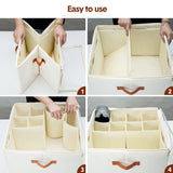 2 Pack Shoe Organizer Zipper Clear Lid Fabric Shoe Storage Box Space Saving Beige Shoe Holder for Closet and Adjustable Dividers Fits up to 16 Pairs