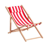 Outdoor Deck Chair | Wooden Sun Lounge | Folding Beach Patio Furniture | Gardeon | Red