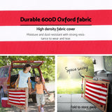 Outdoor Deck Chair | Wooden Sun Lounge | Folding Beach Patio Furniture | Gardeon | Red