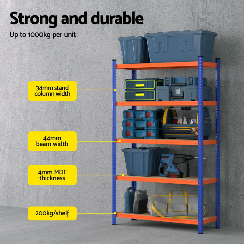 5 x 1.8M Garage Shelving Warehouse Rack | Giantz