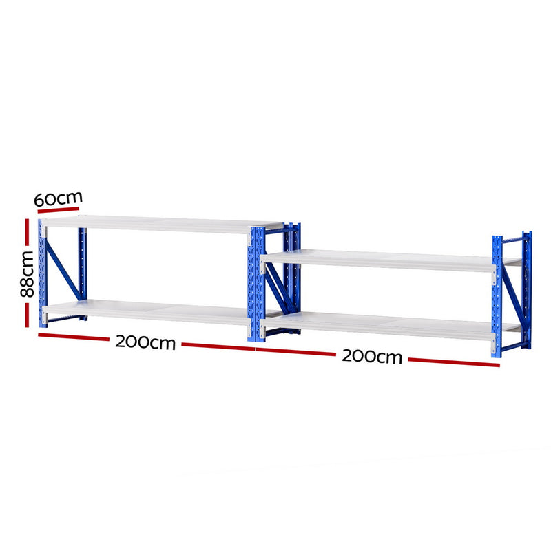 Giantz 2x 0.9M Garage Shelving Workbench Warehouse Rack
