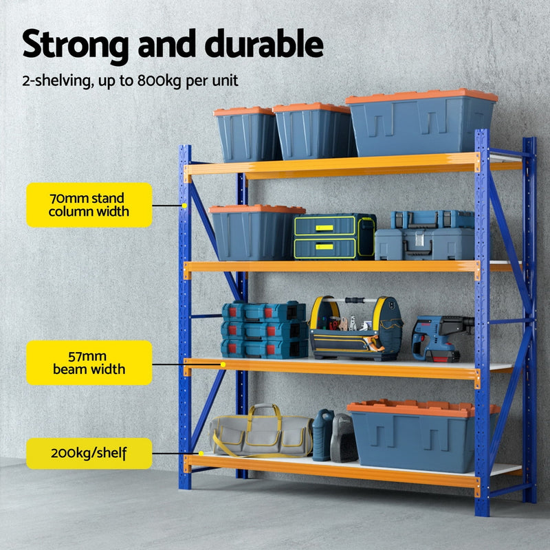 4Mx2M Garage Shelving Warehouse Rack | Giantz