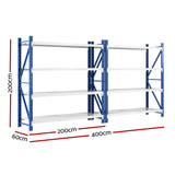4Mx2M Garage Shelving Warehouse Rack | Giantz | Blue