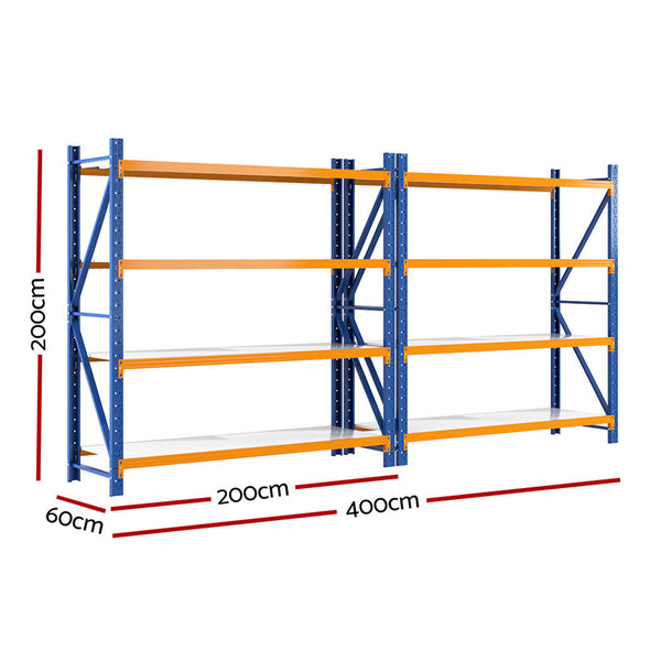 4Mx2M Garage Shelving Warehouse Rack | Giantz | Orange