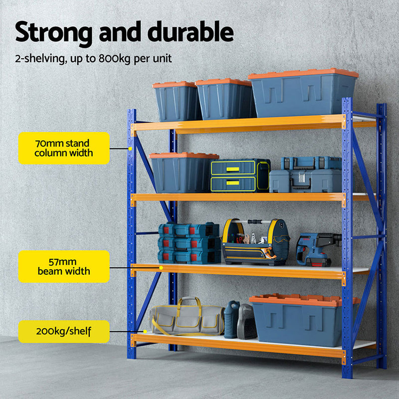 4Mx2M Garage Shelving Warehouse Rack | Giantz | Orange