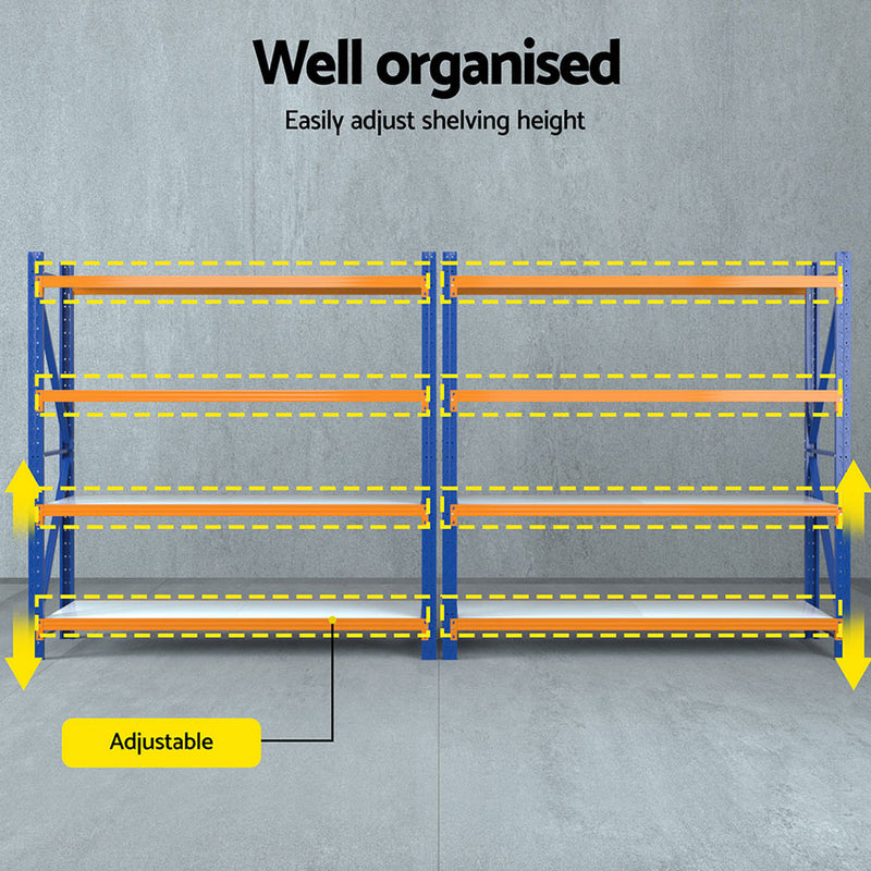 4Mx2M Garage Shelving Warehouse Rack | Giantz | Orange