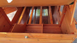 Weatherproof solid fir wood hen house with protective asphalt roofing and $1.2 \times 1.2$ cm wire mesh