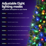 Jingle Jollys 1.8M Pre-lit Christmas Tree 8 Mode Multi Colour 200 LED Light Xmas