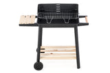 Appliances > Kitchen Appliances > Toasters & Grills - Charcoal Grill BBQ with Manual Rotisserie Stick on Trolley Stand - Garden Yard