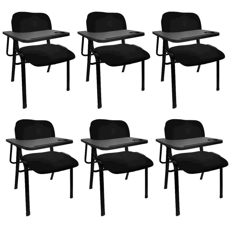 Baby & Kids > Kid's Furniture > Kid's Desks - NNECN Lecture Chair with Table Top for Classroom Lecture Training Conference (Set of 6 - Black) - Garden Yard