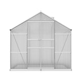 Back view of aluminium greenhouse