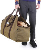 carry on heavy duty canvas log bag indoor