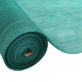 Close up detail of 100gsm 50 percent green mono tape knitted HDPE bulk shade cloth roll