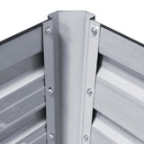 Safe rounded corners on grey corrugated raised planters