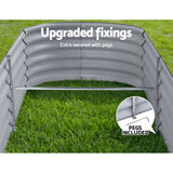Safe rounded corner edges on aluminium grey corrugated raised planters