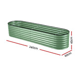 Dimensions of corrugated Oval Green planter bed