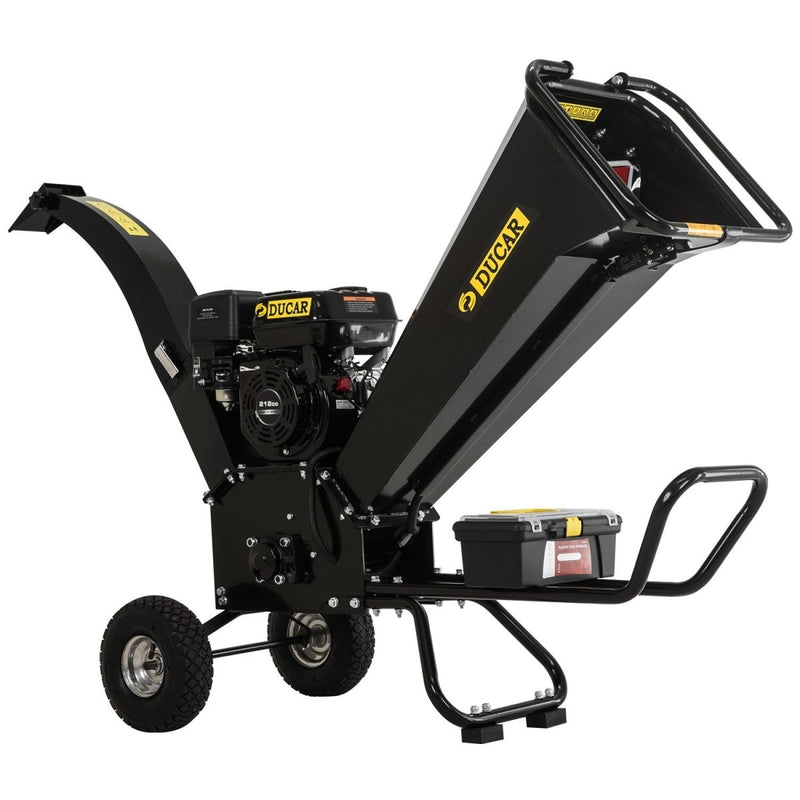  - Ducar K70 7HP Wood Chipper Shredder Mulcher Grinder Petrol in Black - Garden Yard