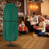 Waterproof dustproof upright 9ft Christmas tree cover standing in an Australian home shed.