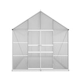 Front view of Large 6.03x2.44m aluminium greenhouse with twin-wall polycarbonate panels