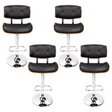 Furniture > Bar Stools & Chairs > Massage Chairs - Artiss 4x Bar Stools Gas Lift Leather Black - Garden Yard