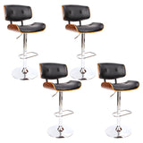 Furniture > Bar Stools & Chairs > Massage Chairs - Artiss 4x Bar Stools Gas Lift Leather Black - Garden Yard