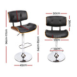 Furniture > Bar Stools & Chairs > Massage Chairs - Artiss 4x Bar Stools Gas Lift Leather Black - Garden Yard