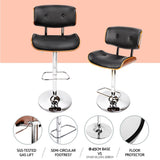 Furniture > Bar Stools & Chairs > Massage Chairs - Artiss 4x Bar Stools Gas Lift Leather Black - Garden Yard