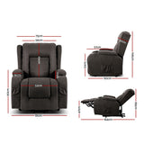 Furniture > Bar Stools & Chairs > Massage Chairs - Artiss Recliner Chair Lift Assist Heated Massage Chair Velvet Rukwa - Garden Yard