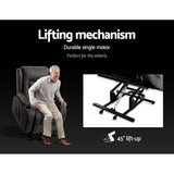 Furniture > Bar Stools & Chairs > Massage Chairs - Artiss Recliner Chair Lift Assist Heated Massage Chair Velvet Rukwa - Garden Yard
