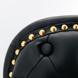 Furniture > Bar Stools & Chairs > Table & Bar Stools - 2x Faux Leather Golden Base Swivel Bar Stools - Black - Garden Yard