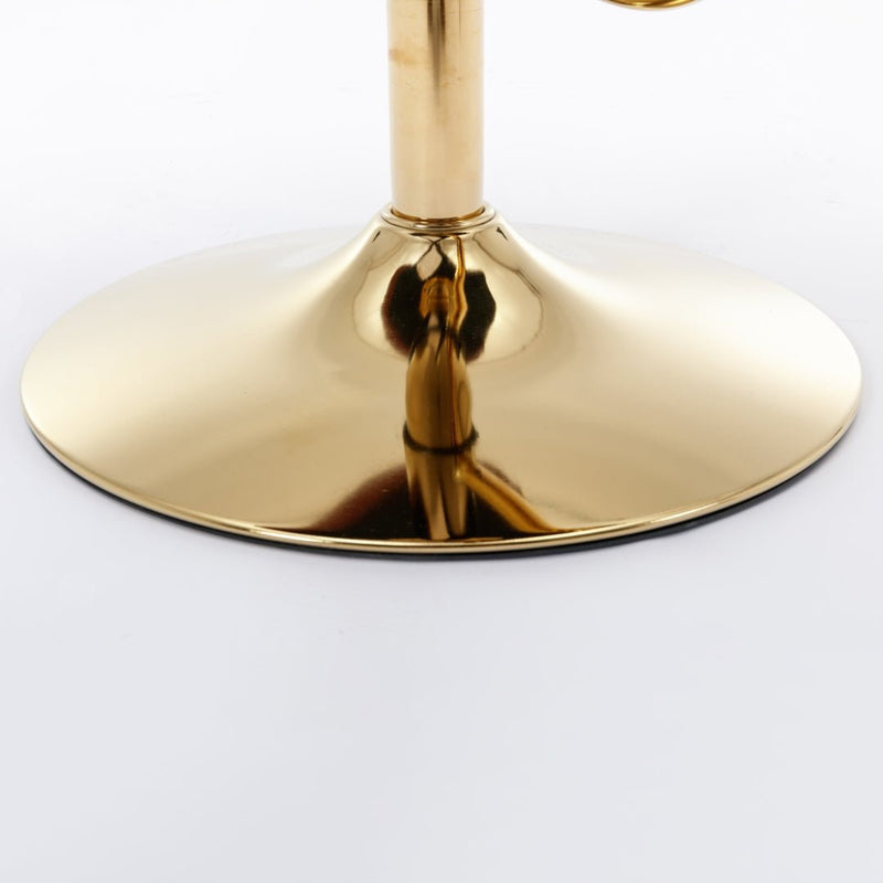 Furniture > Bar Stools & Chairs > Table & Bar Stools - 2x Faux Leather Golden Base Swivel Bar Stools - Black - Garden Yard